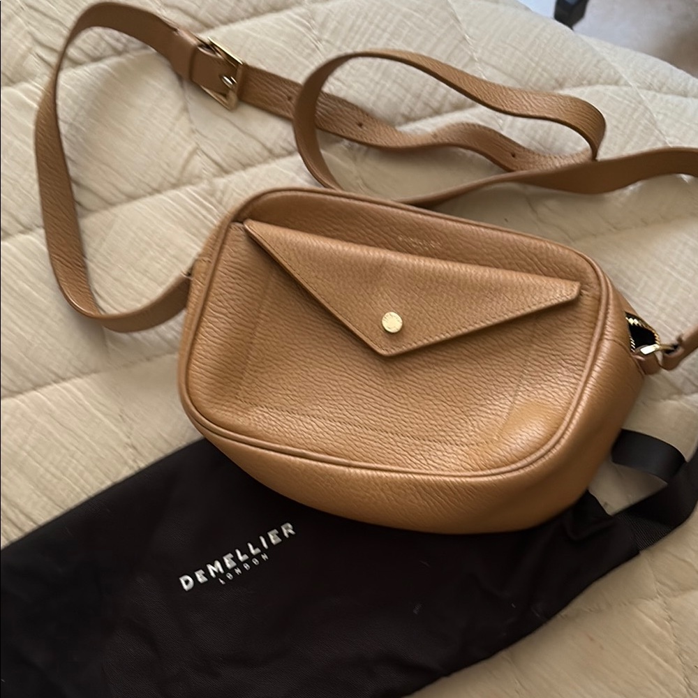 DeMellier Tan Crossbody Bag with Envelope Flap